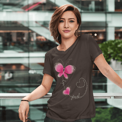 Butterfly - Breast Cancer Awareness T-Shirt, Special Gift for Breast Cancer Warrior