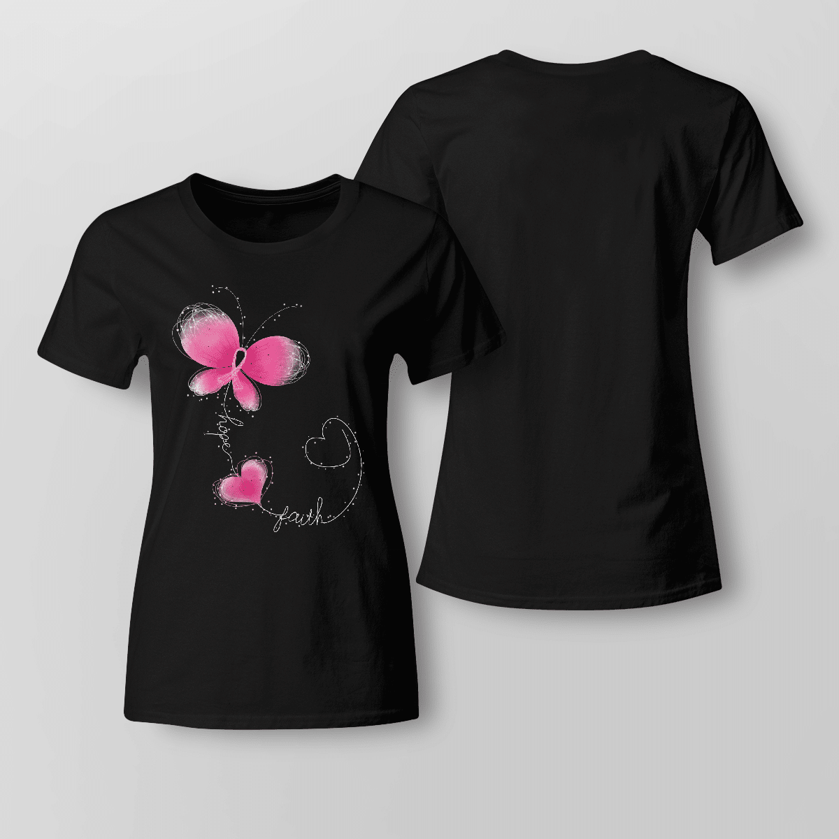 Butterfly - Breast Cancer Awareness T-Shirt, Special Gift for Breast Cancer Warrior