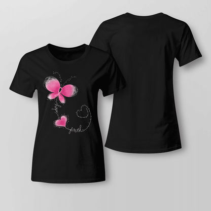 Butterfly - Breast Cancer Awareness T-Shirt, Special Gift for Breast Cancer Warrior
