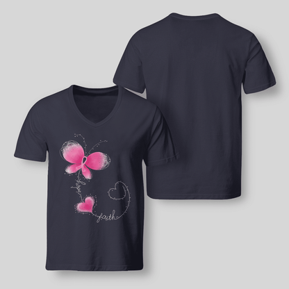 Butterfly - Breast Cancer Awareness T-Shirt, Special Gift for Breast Cancer Warrior