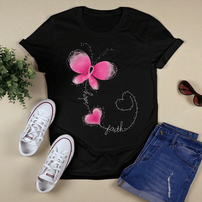 Butterfly - Breast Cancer Awareness T-Shirt, Special Gift for Breast Cancer Warrior