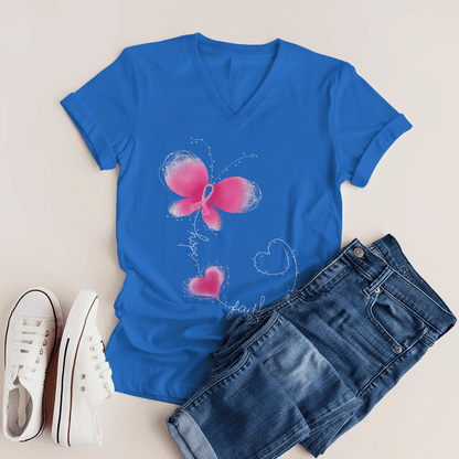 Butterfly - Breast Cancer Awareness T-Shirt, Special Gift for Breast Cancer Warrior