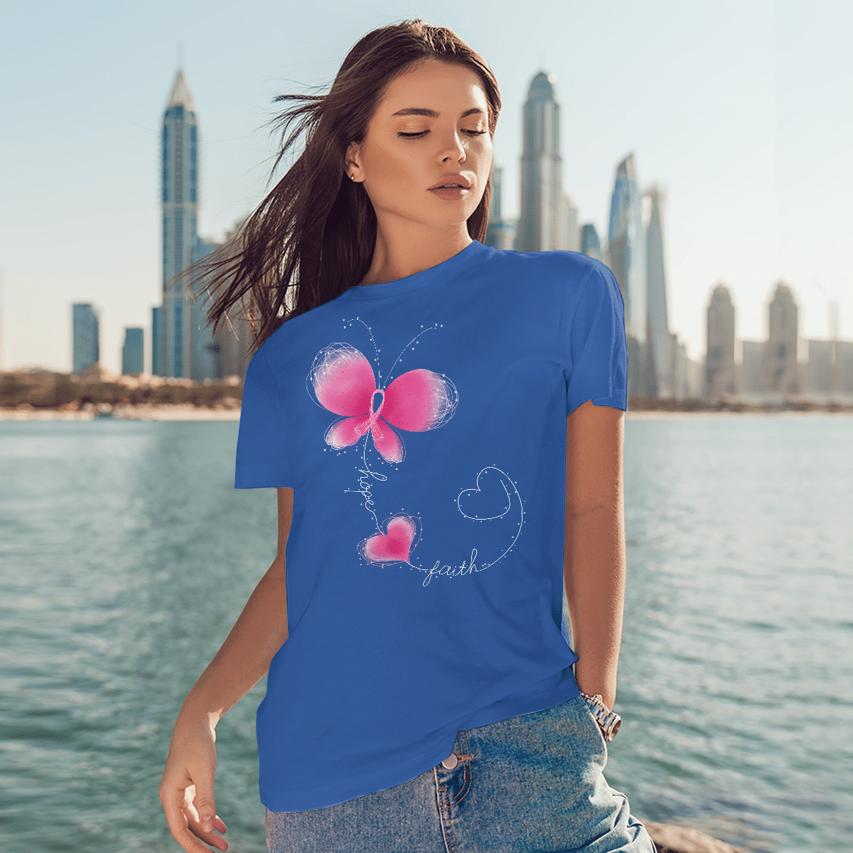 Butterfly - Breast Cancer Awareness T-Shirt, Special Gift for Breast Cancer Warrior