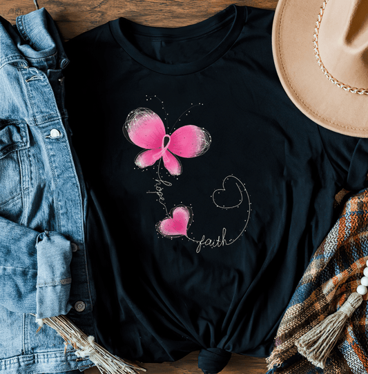 Butterfly - Breast Cancer Awareness T-Shirt, Special Gift for Breast Cancer Warrior
