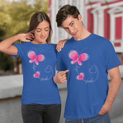 Butterfly - Breast Cancer Awareness T-Shirt, Special Gift for Breast Cancer Warrior