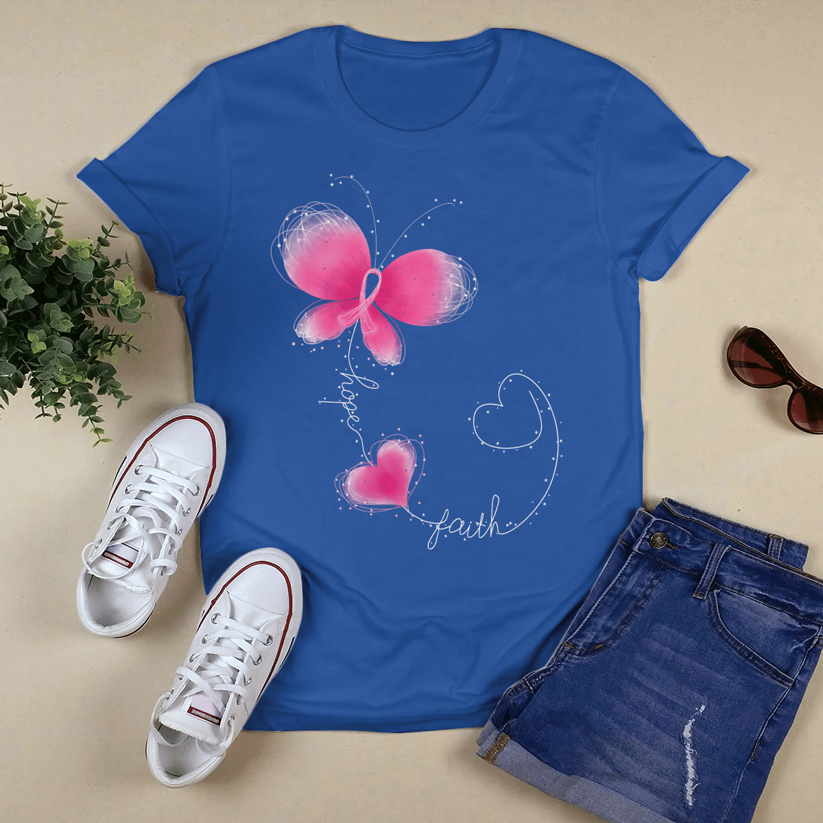 Butterfly - Breast Cancer Awareness T-Shirt, Special Gift for Breast Cancer Warrior