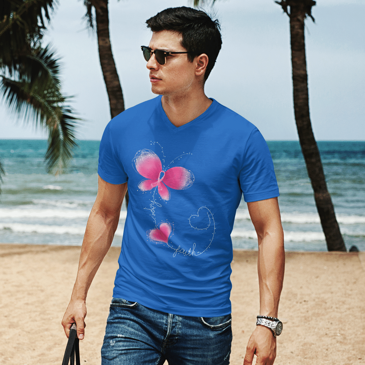 Butterfly - Breast Cancer Awareness T-Shirt, Special Gift for Breast Cancer Warrior