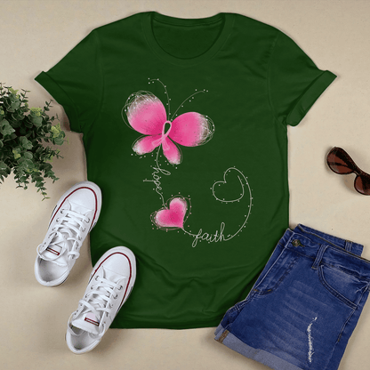 Butterfly - Breast Cancer Awareness T-Shirt, Special Gift for Breast Cancer Warrior