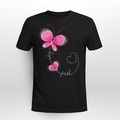 Butterfly - Breast Cancer Awareness T-Shirt, Special Gift for Breast Cancer Warrior