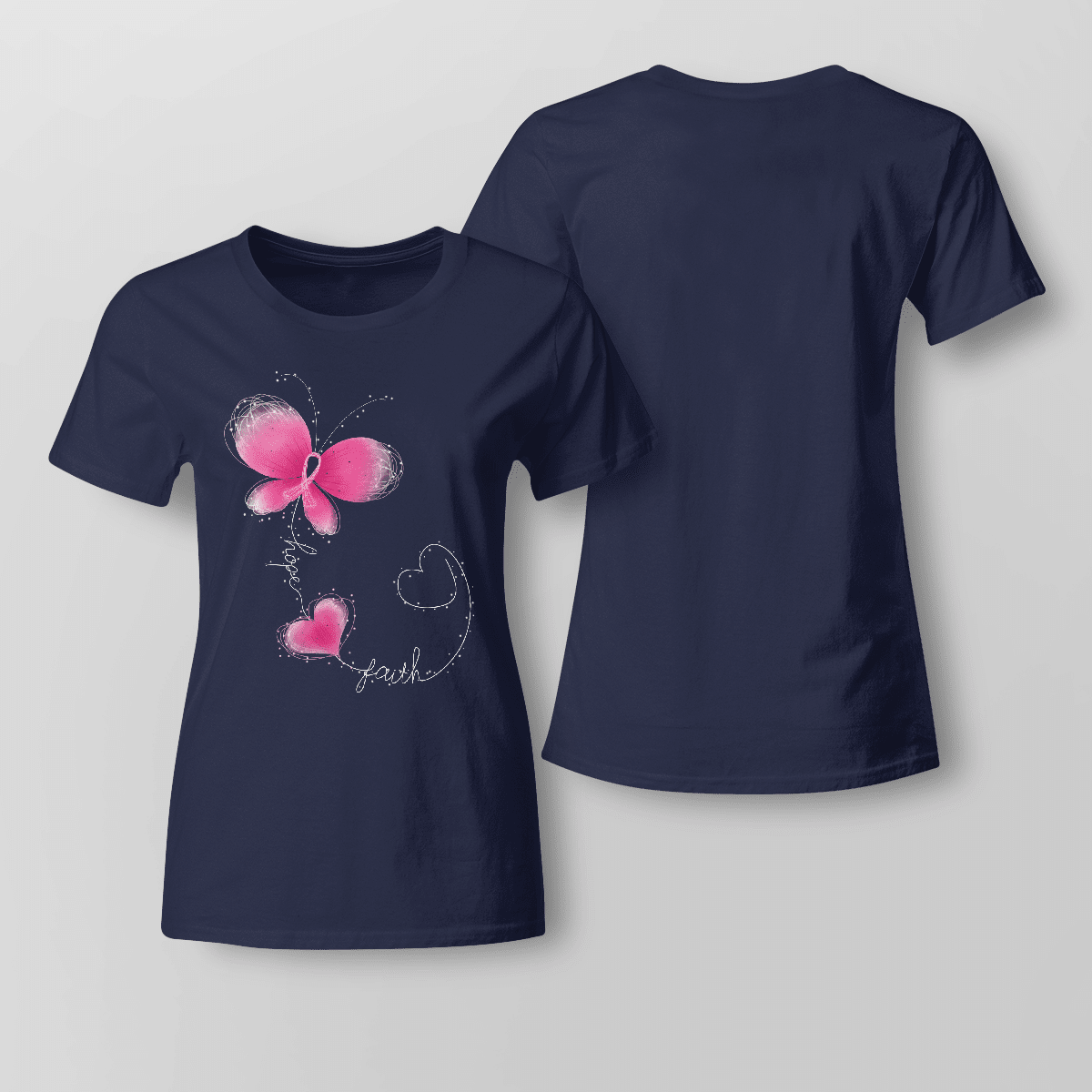 Butterfly - Breast Cancer Awareness T-Shirt, Special Gift for Breast Cancer Warrior