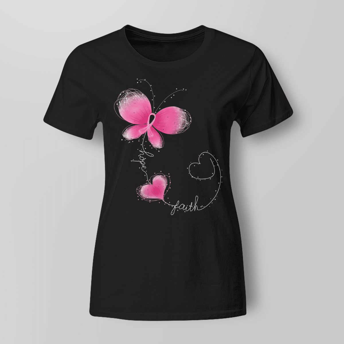 Butterfly - Breast Cancer Awareness T-Shirt, Special Gift for Breast Cancer Warrior