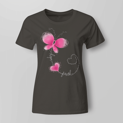 Butterfly - Breast Cancer Awareness T-Shirt, Special Gift for Breast Cancer Warrior