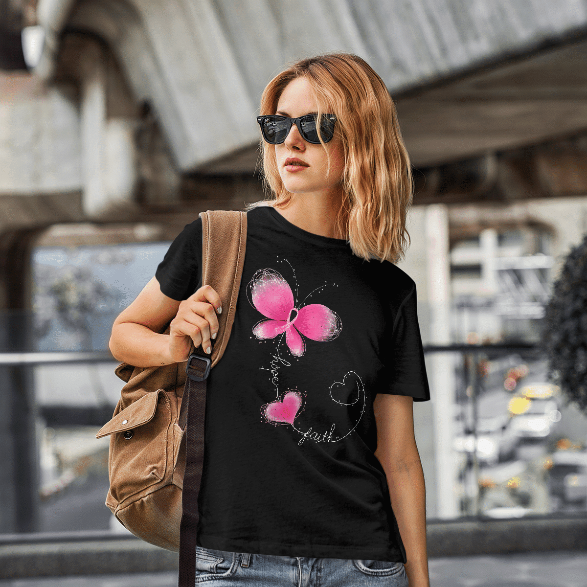 Butterfly - Breast Cancer Awareness T-Shirt, Special Gift for Breast Cancer Warrior