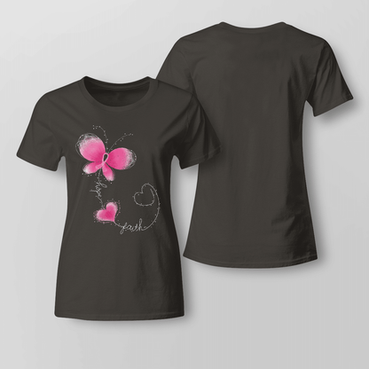 Butterfly - Breast Cancer Awareness T-Shirt, Special Gift for Breast Cancer Warrior