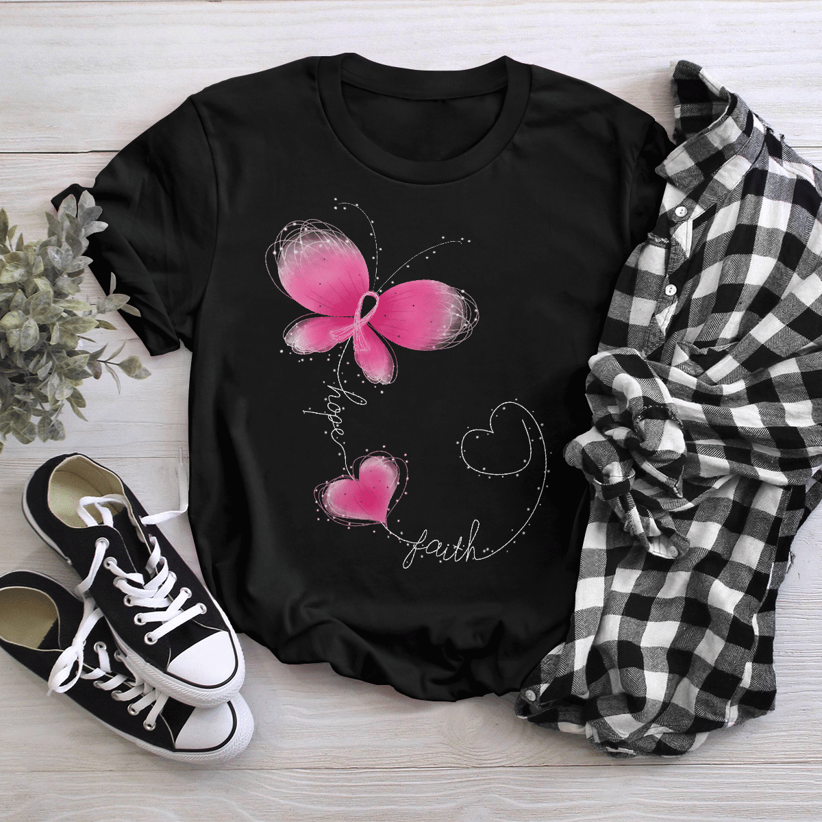 Butterfly - Breast Cancer Awareness T-Shirt, Special Gift for Breast Cancer Warrior