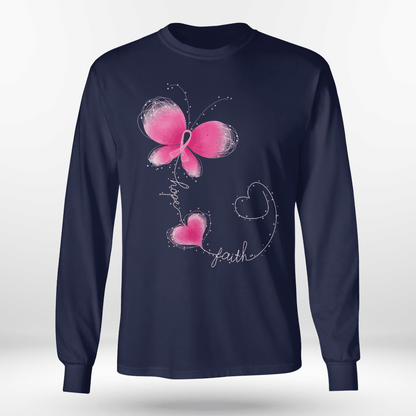 Butterfly - Breast Cancer Awareness T-Shirt, Special Gift for Breast Cancer Warrior