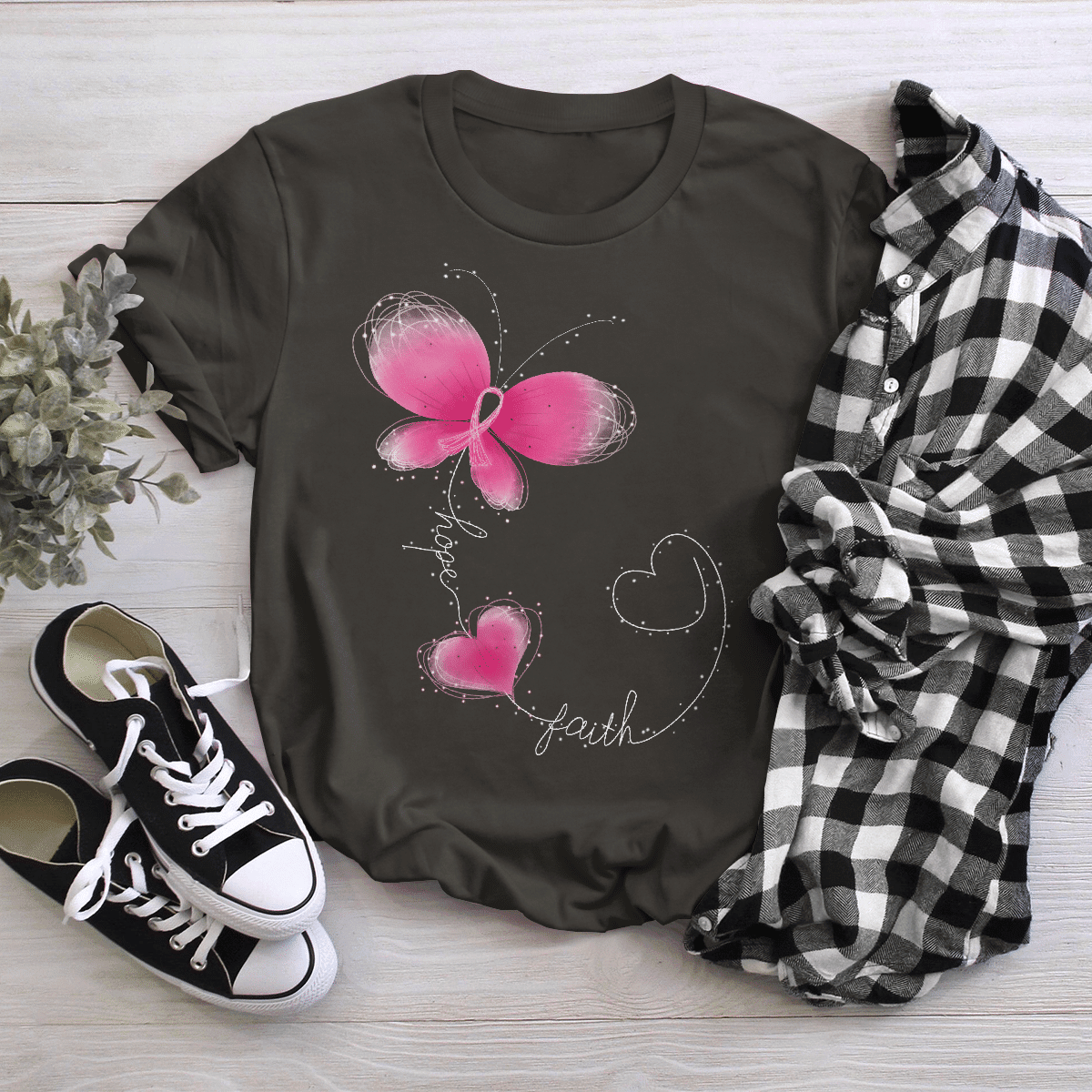Butterfly - Breast Cancer Awareness T-Shirt, Special Gift for Breast Cancer Warrior