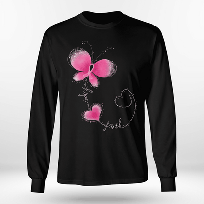 Butterfly - Breast Cancer Awareness T-Shirt, Special Gift for Breast Cancer Warrior