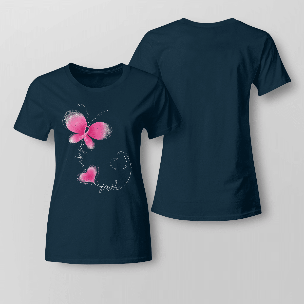 Butterfly - Breast Cancer Awareness T-Shirt, Special Gift for Breast Cancer Warrior