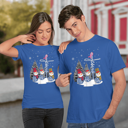 Faith Hope Love Jesus Snowman Breast Cancer OBBC 081121 , Breast Cancer Awareness T-Shirt, Special Gift for Breast Cancer Warrior