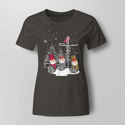 Faith Hope Love Jesus Snowman Breast Cancer OBBC 081121 , Breast Cancer Awareness T-Shirt, Special Gift for Breast Cancer Warrior