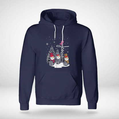 Faith Hope Love Jesus Snowman Breast Cancer OBBC 081121 , Breast Cancer Awareness T-Shirt, Special Gift for Breast Cancer Warrior