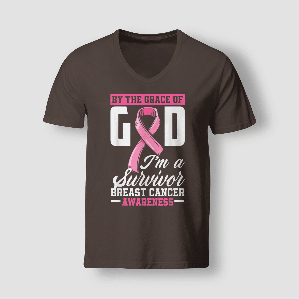 By The Grace God I'm A Survivor Breast Cancer Awareness T-Shirt, Special Gift for Breast Cancer Warrior