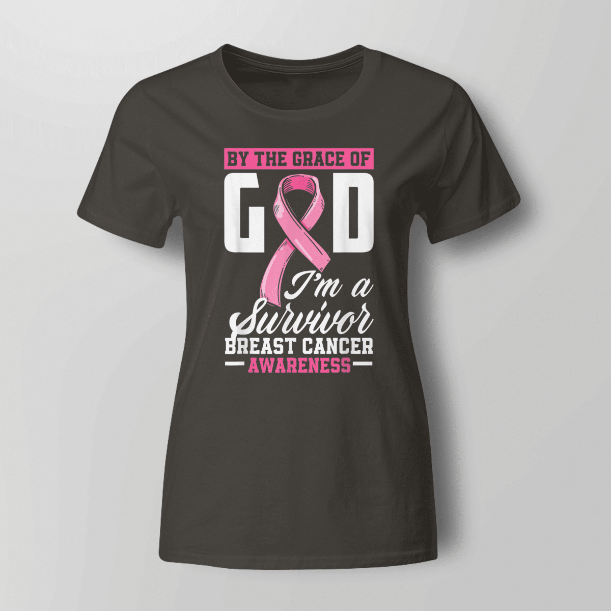 By The Grace God I'm A Survivor Breast Cancer Awareness T-Shirt, Special Gift for Breast Cancer Warrior