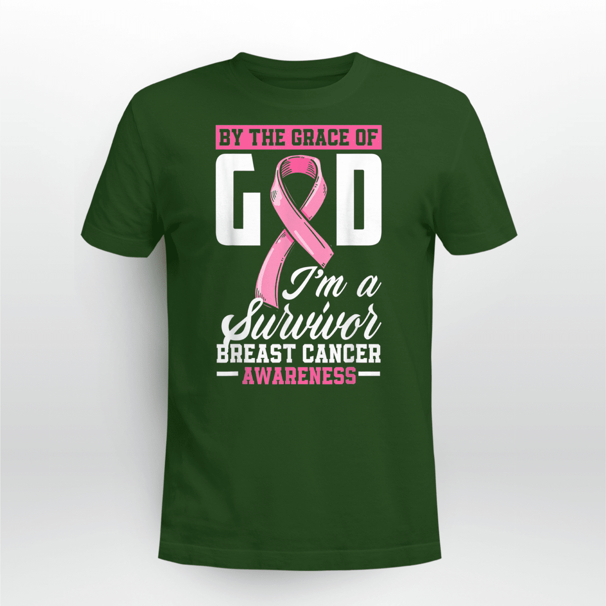 By The Grace God I'm A Survivor Breast Cancer Awareness T-Shirt, Special Gift for Breast Cancer Warrior