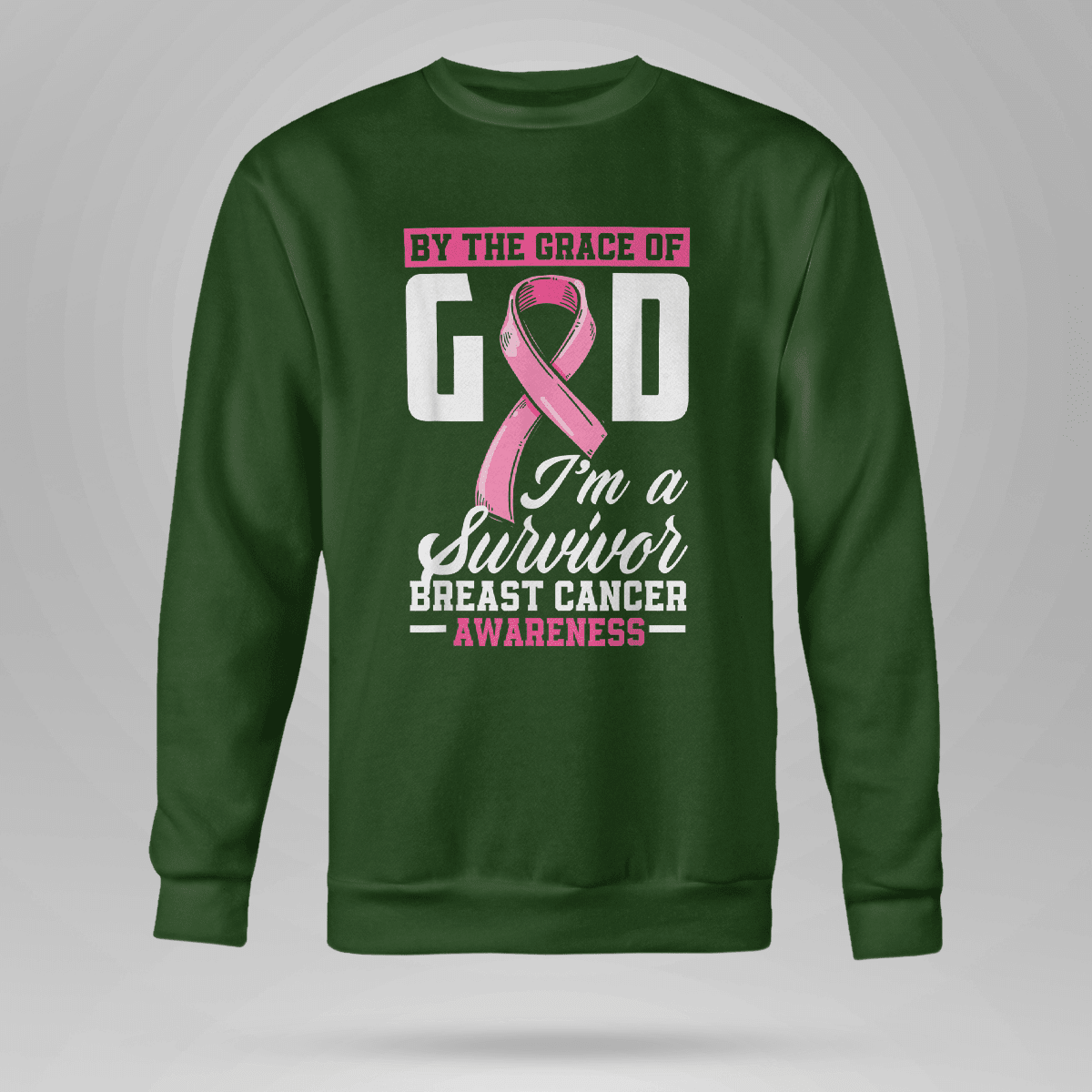 By The Grace God I'm A Survivor Breast Cancer Awareness T-Shirt, Special Gift for Breast Cancer Warrior