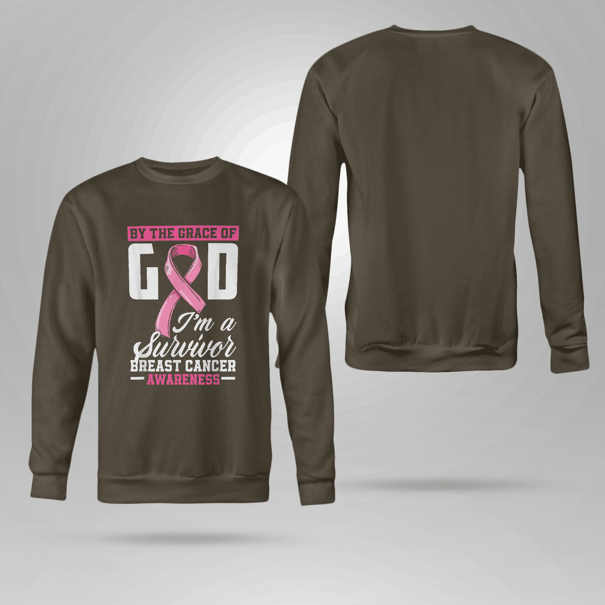 By The Grace God I'm A Survivor Breast Cancer Awareness T-Shirt, Special Gift for Breast Cancer Warrior
