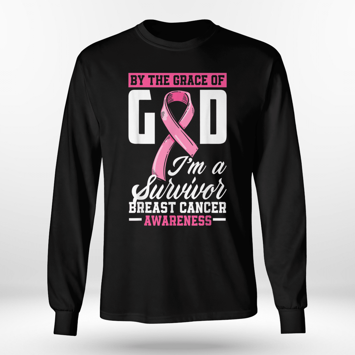 By The Grace God I'm A Survivor Breast Cancer Awareness T-Shirt, Special Gift for Breast Cancer Warrior