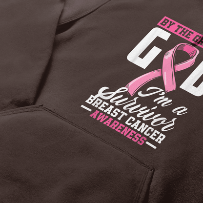 By The Grace God I'm A Survivor Breast Cancer Awareness T-Shirt, Special Gift for Breast Cancer Warrior
