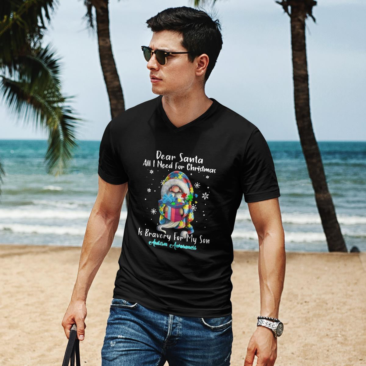 Dear Santa All I Need For Christmas Is very For My Son The Autism T-Shirt, Gift for People with Depression,