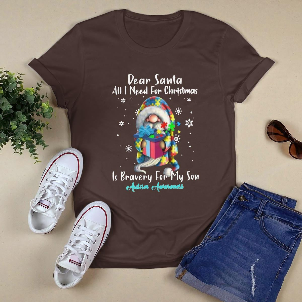 Dear Santa All I Need For Christmas Is very For My Son The Autism T-Shirt, Gift for People with Depression,
