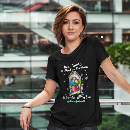 Dear Santa All I Need For Christmas Is very For My Son The Autism T-Shirt, Gift for People with Depression,