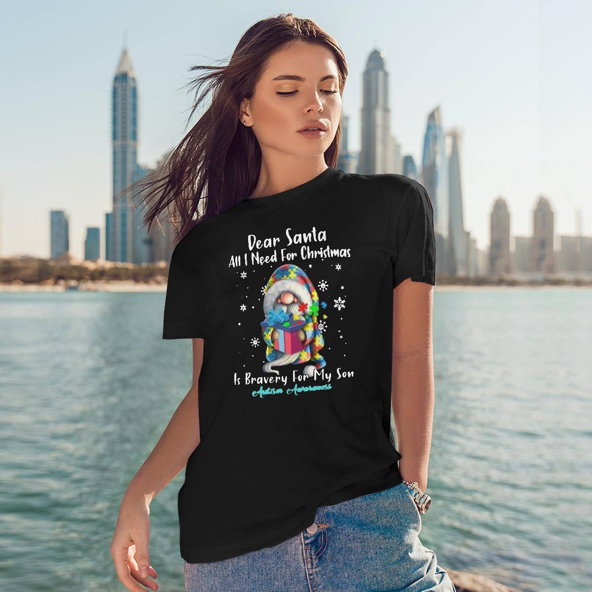 Dear Santa All I Need For Christmas Is very For My Son The Autism T-Shirt, Gift for People with Depression,