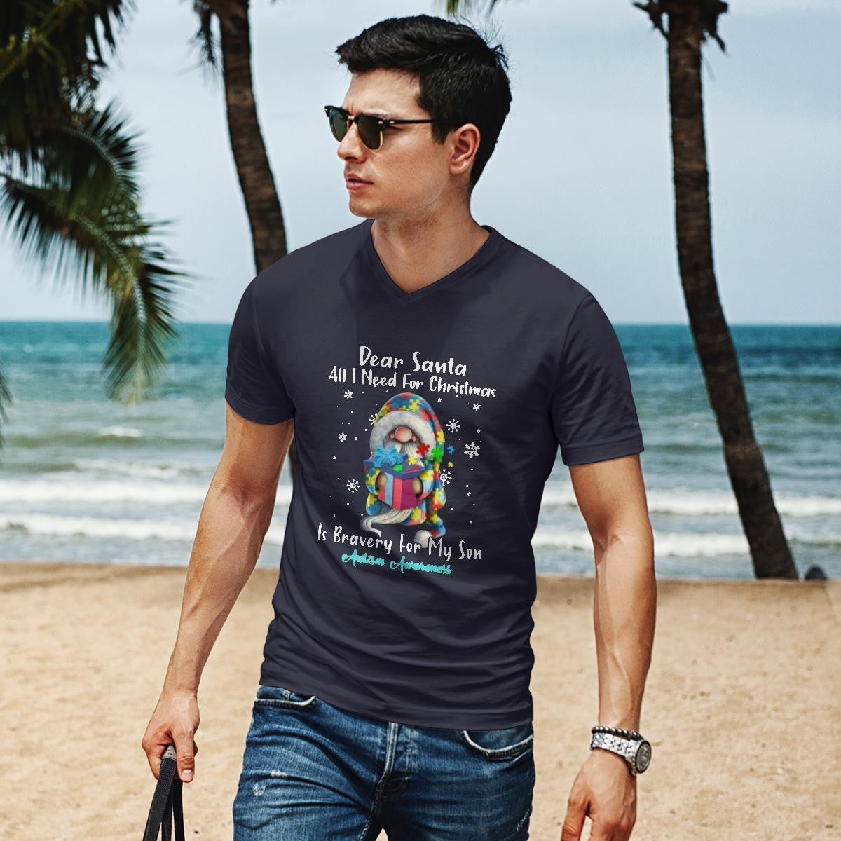 Dear Santa All I Need For Christmas Is very For My Son The Autism T-Shirt, Gift for People with Depression,