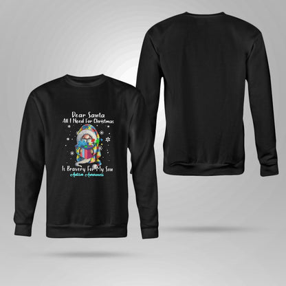 Dear Santa All I Need For Christmas Is very For My Son The Autism T-Shirt, Gift for People with Depression,