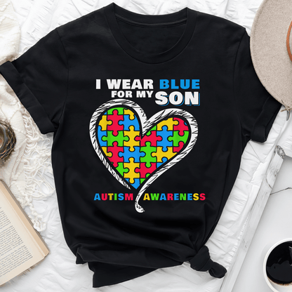 I Wear Blue For My Son The Autism T-Shirt, Gift for People with Depression,