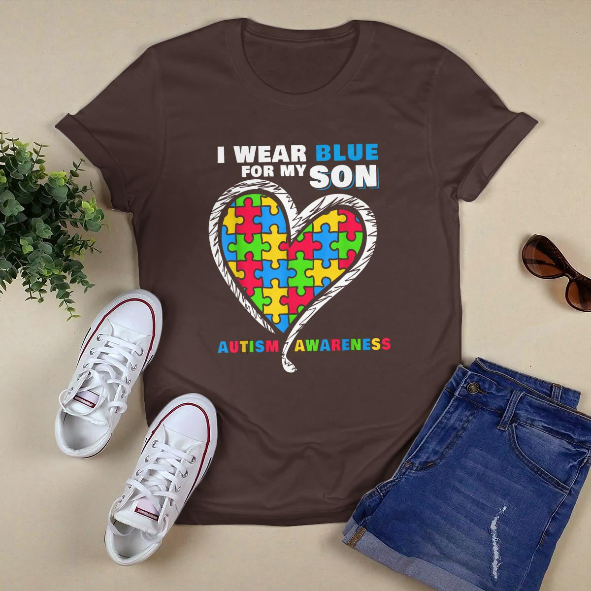 I Wear Blue For My Son The Autism T-Shirt, Gift for People with Depression,