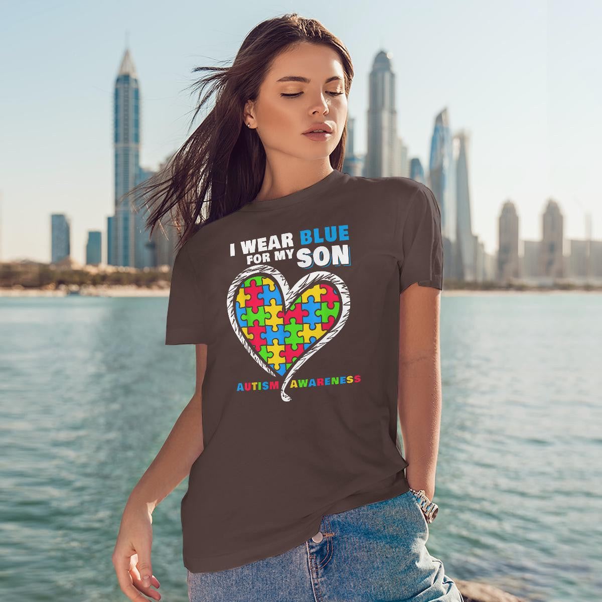 I Wear Blue For My Son The Autism T-Shirt, Gift for People with Depression,