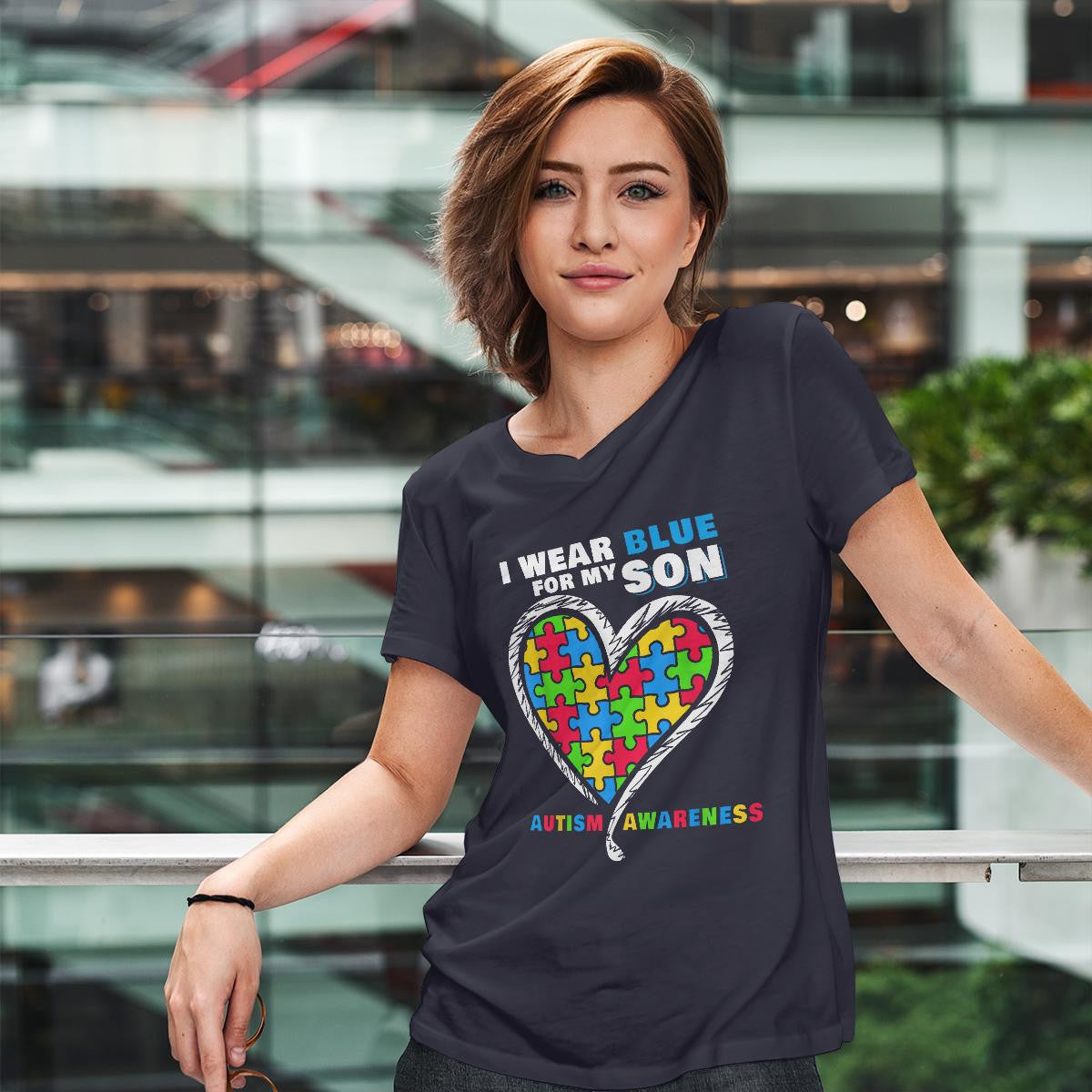 I Wear Blue For My Son The Autism T-Shirt, Gift for People with Depression,