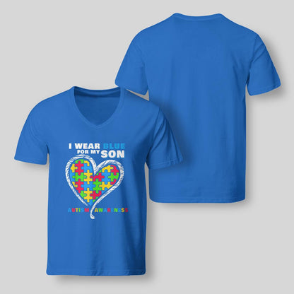 I Wear Blue For My Son The Autism T-Shirt, Gift for People with Depression,