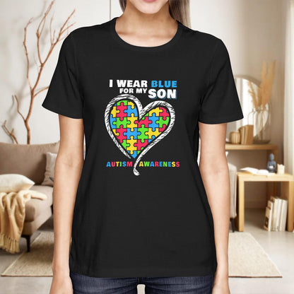I Wear Blue For My Son The Autism T-Shirt, Gift for People with Depression,