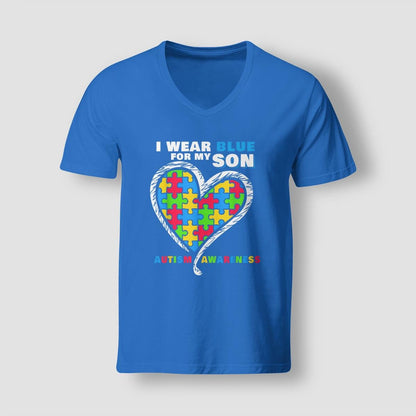 I Wear Blue For My Son The Autism T-Shirt, Gift for People with Depression,