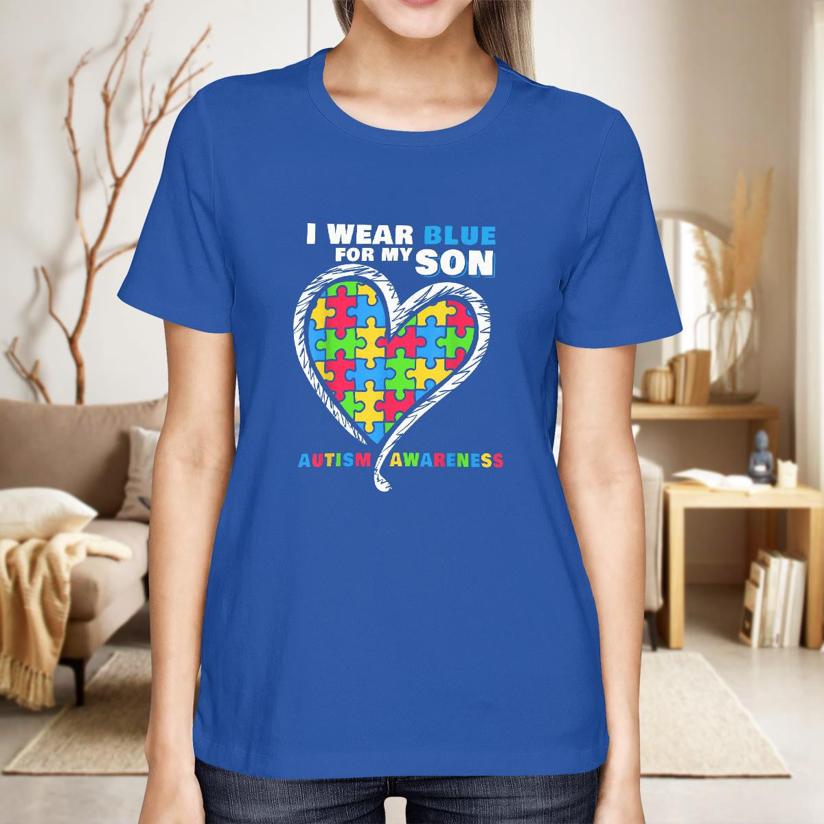 I Wear Blue For My Son The Autism T-Shirt, Gift for People with Depression,