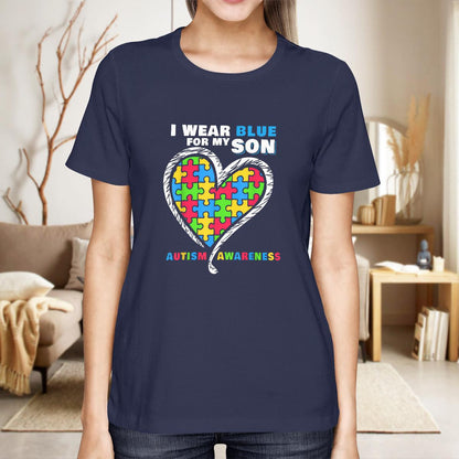I Wear Blue For My Son The Autism T-Shirt, Gift for People with Depression,