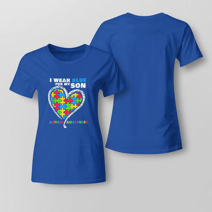 I Wear Blue For My Son The Autism T-Shirt, Gift for People with Depression,