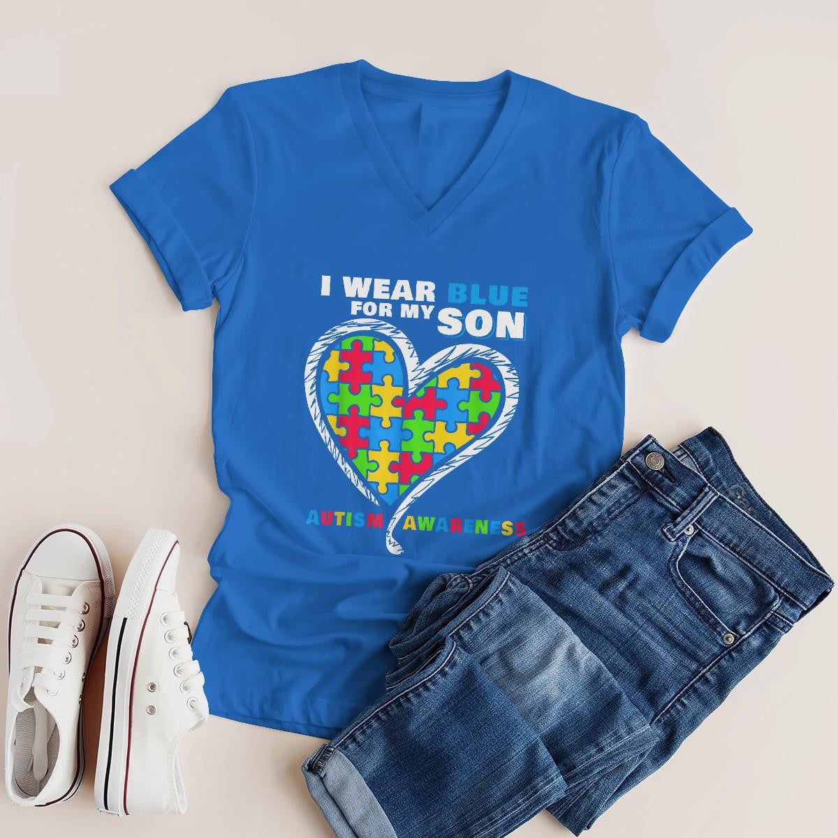 I Wear Blue For My Son The Autism T-Shirt, Gift for People with Depression,